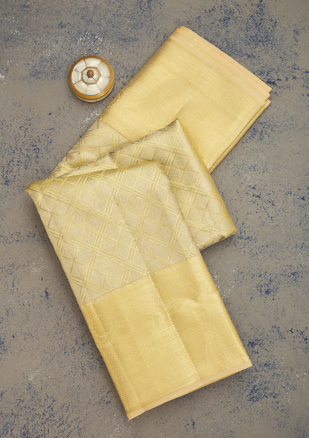 Off White Zariwork Pure Silk Saree