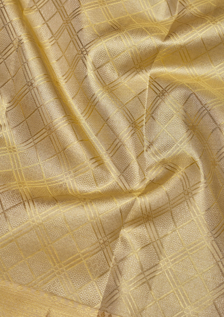 Off White Zariwork Pure Silk Saree