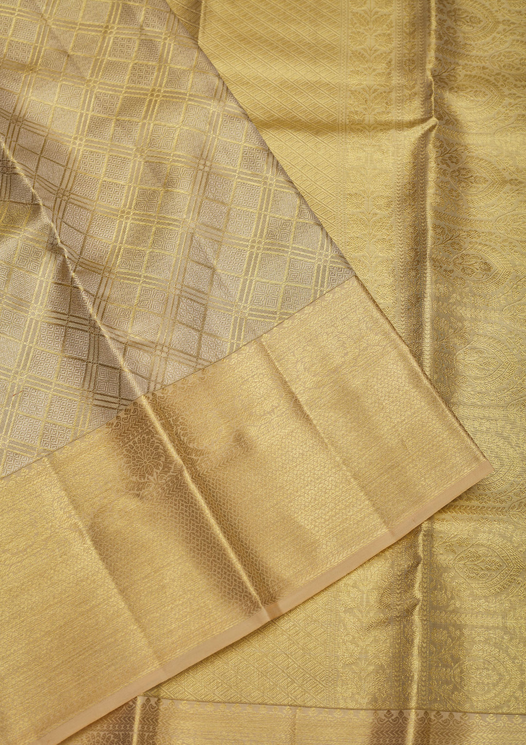 Off White Zariwork Pure Silk Saree