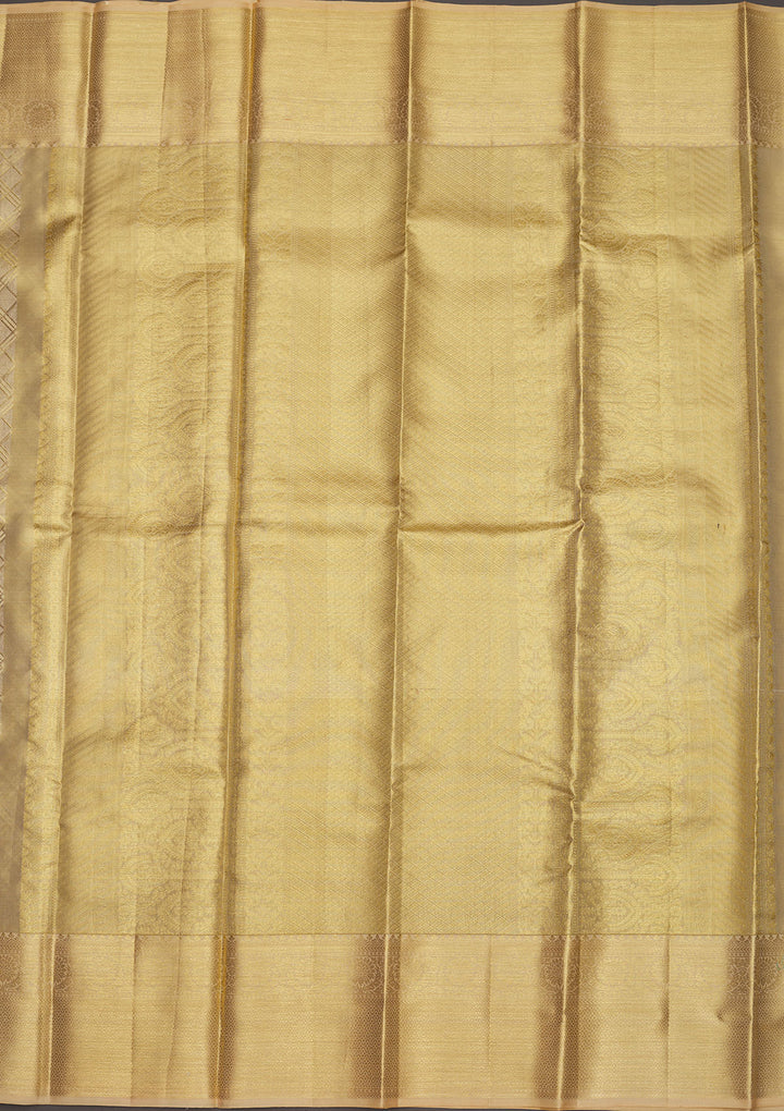 Off White Zariwork Pure Silk Saree