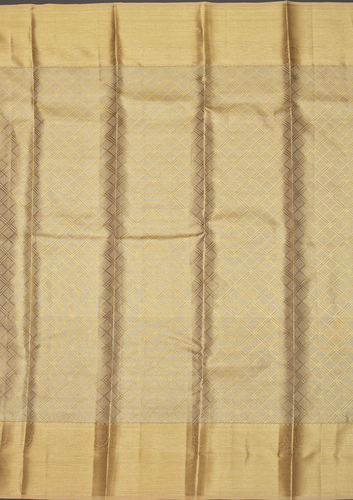 Off White Zariwork Pure Silk Saree