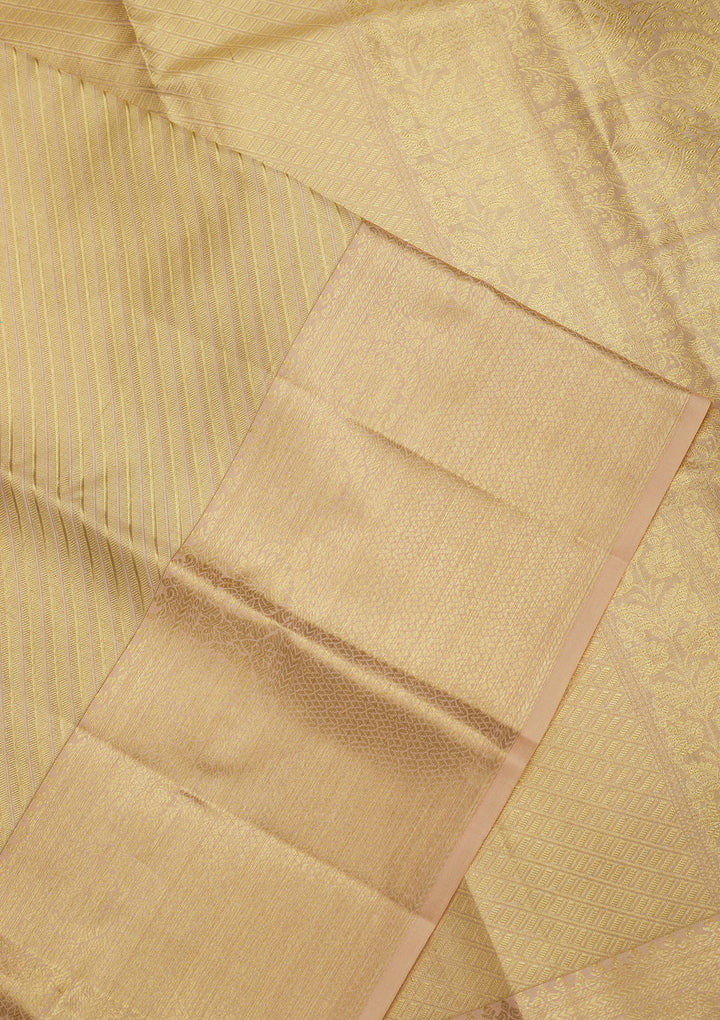 Off White Zariwork Pure Silk Saree