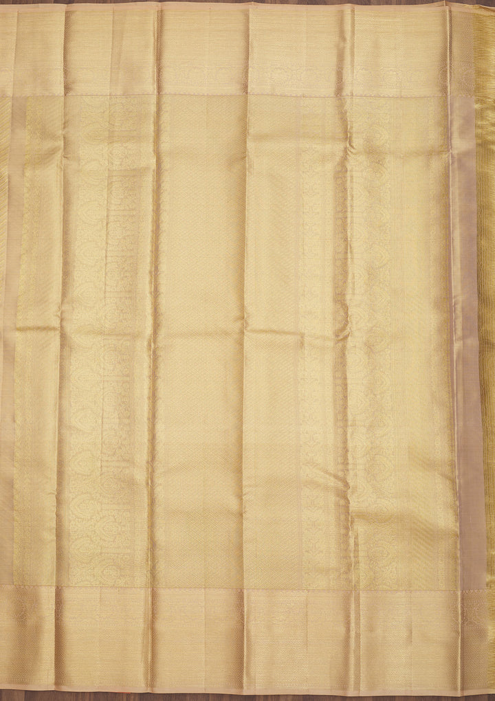 Off White Zariwork Pure Silk Saree