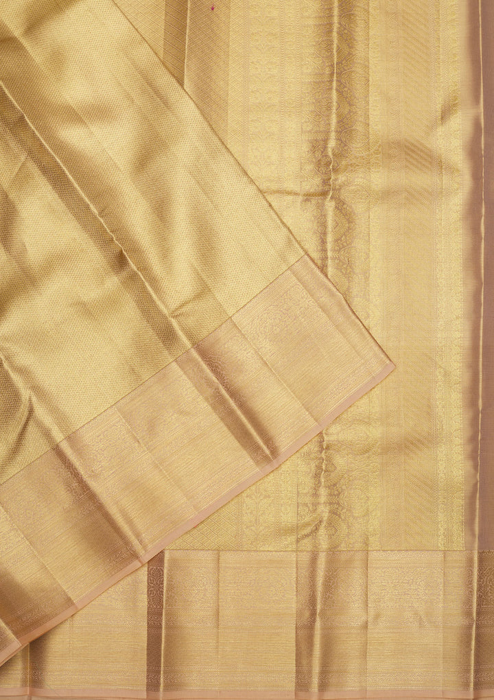 Off White Zariwork Pure Silk Saree
