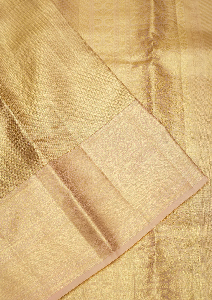 Off White Zariwork Pure Silk Saree