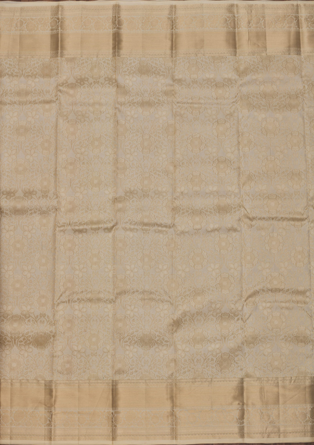 Off White Zariwork Pure Silk Saree
