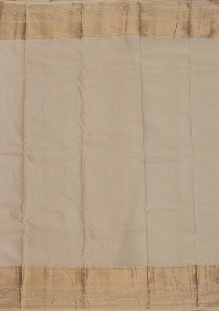 Off White Zariwork Pure Silk Saree