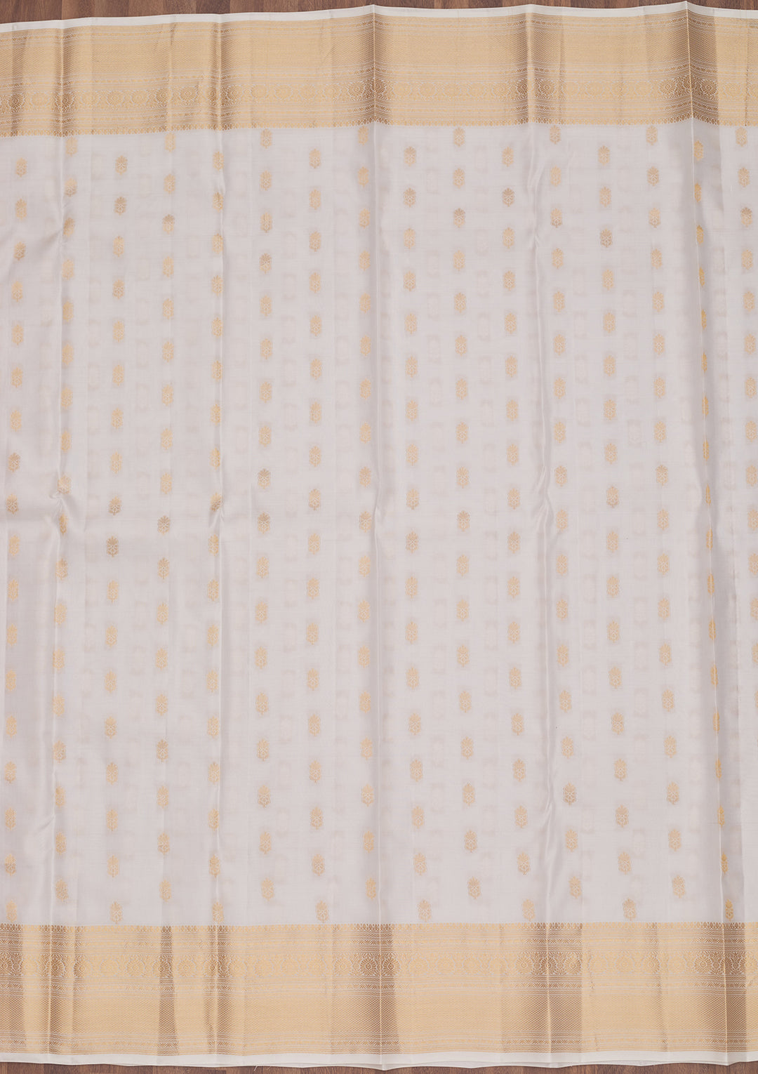 Off White Zariwork Pure Silk Saree