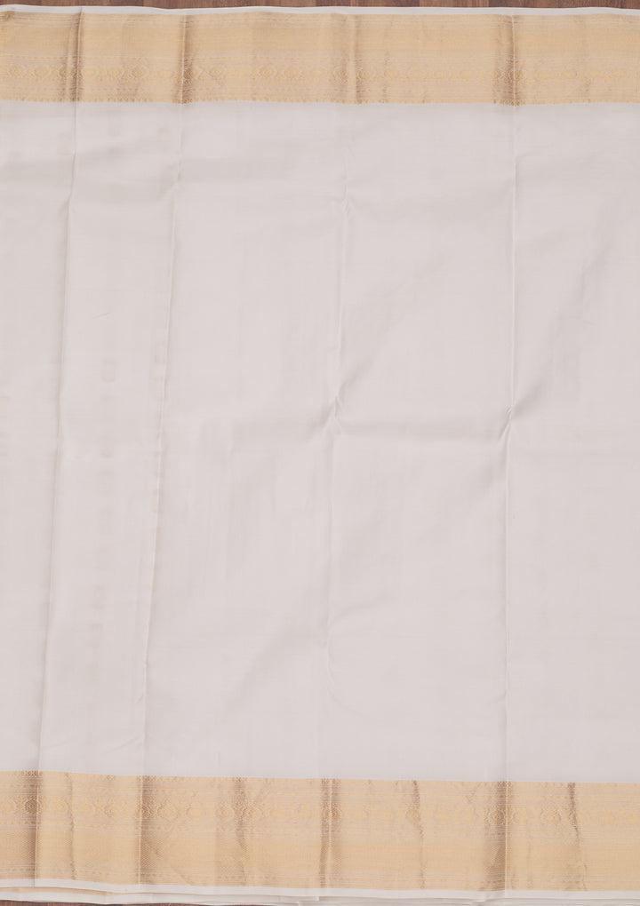 Off White Zariwork Pure Silk Saree