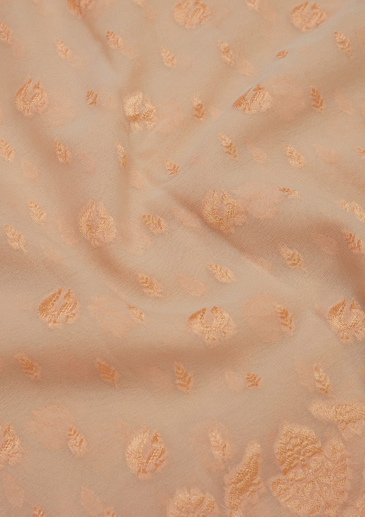 Off White Zariwork Pure Silk Saree