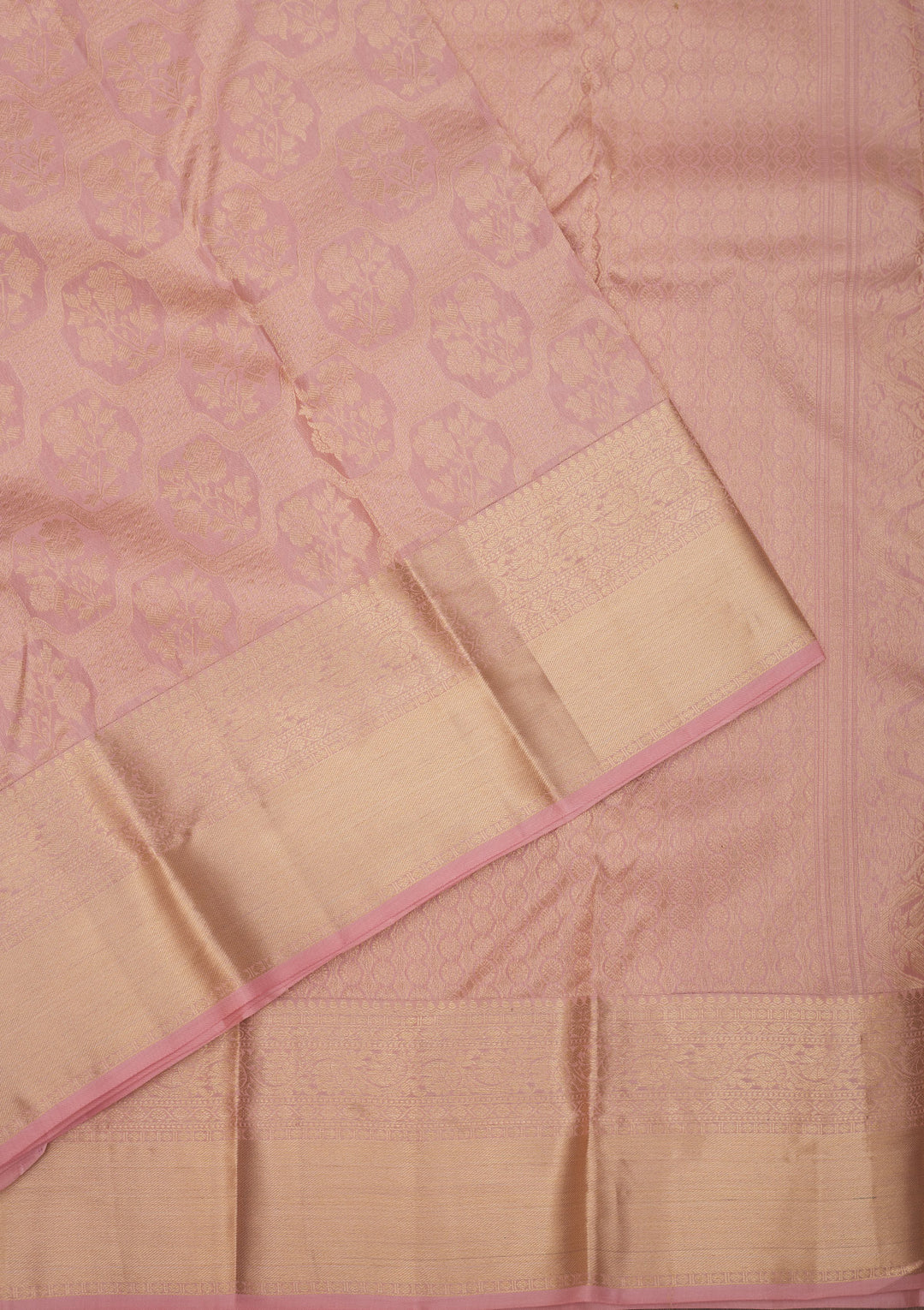 Onion Pink Zariwork Pure Silk Saree