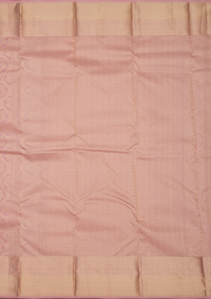Onion Pink Zariwork Pure Silk Saree