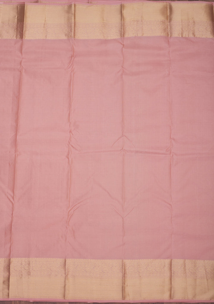 Onion Pink Zariwork Pure Silk Saree