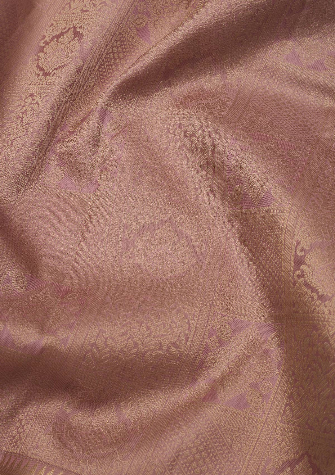 Onion Pink Zariwork Pure Silk Saree