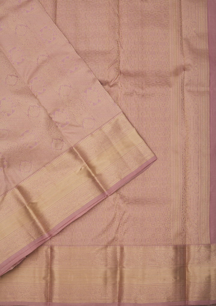Onion Pink Zariwork Pure Silk Saree