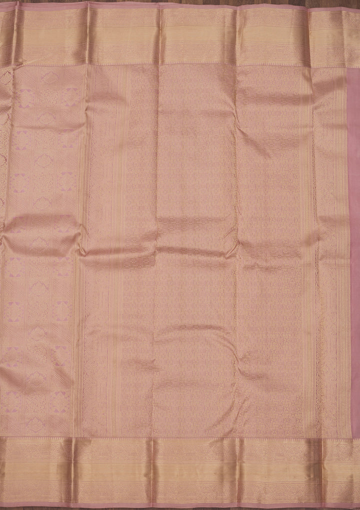 Onion Pink Zariwork Pure Silk Saree