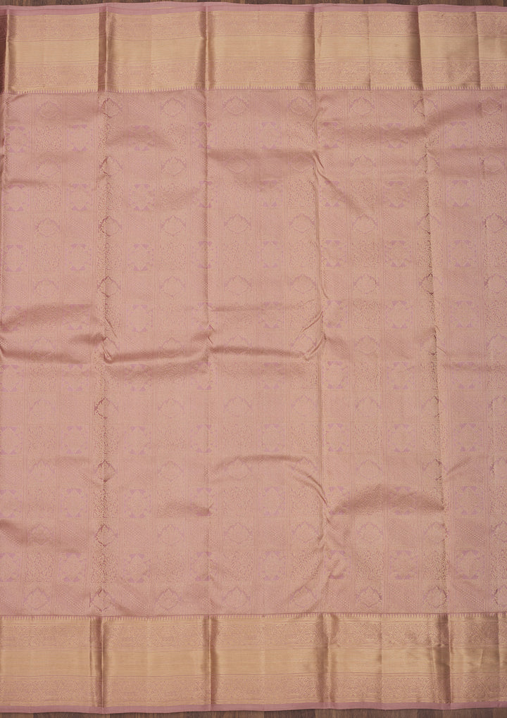 Onion Pink Zariwork Pure Silk Saree