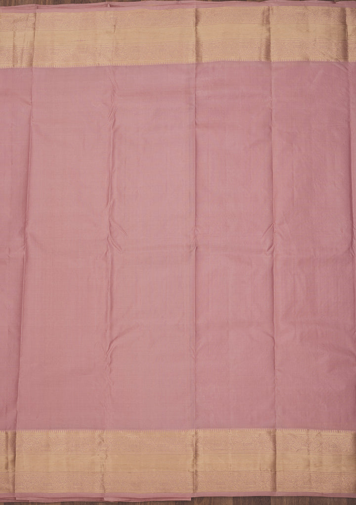 Onion Pink Zariwork Pure Silk Saree