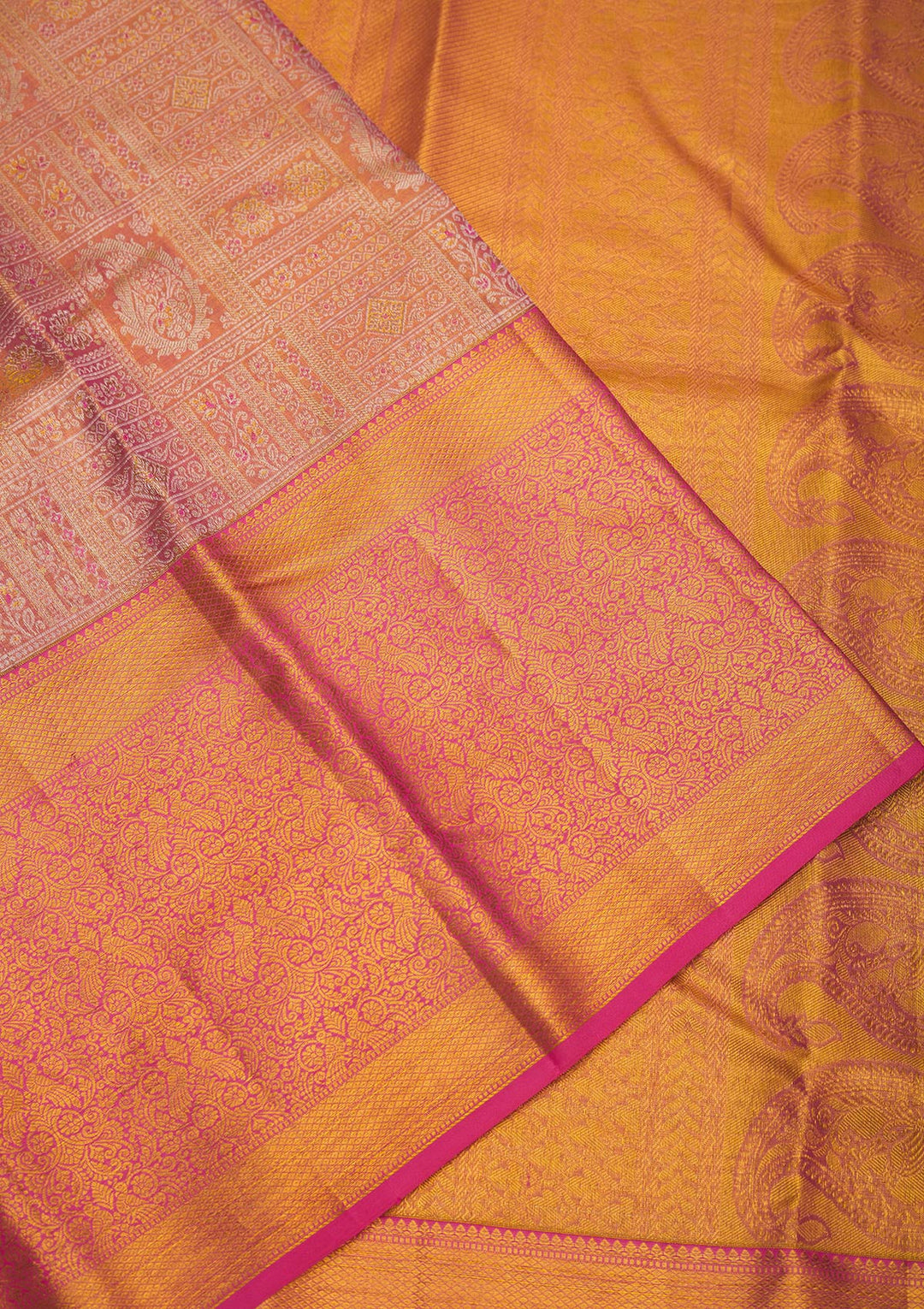 Onion Pink Zariwork Pure Silk Saree