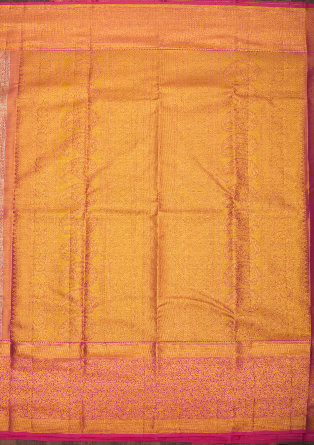 Onion Pink Zariwork Pure Silk Saree