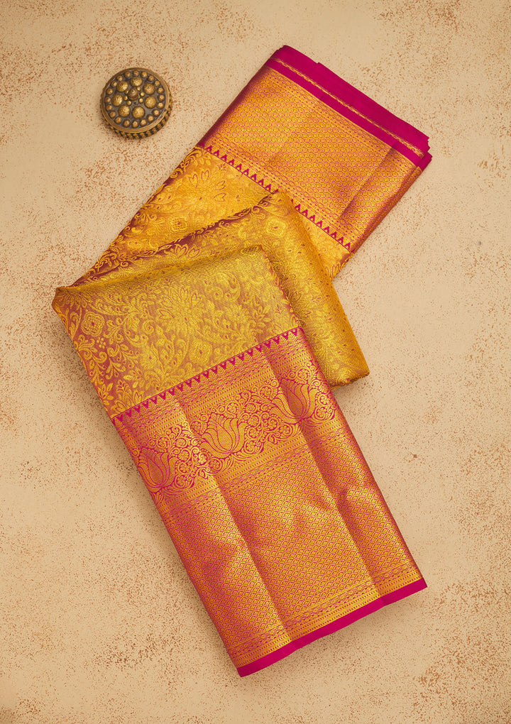 Onion Pink Zariwork Pure Silk Saree