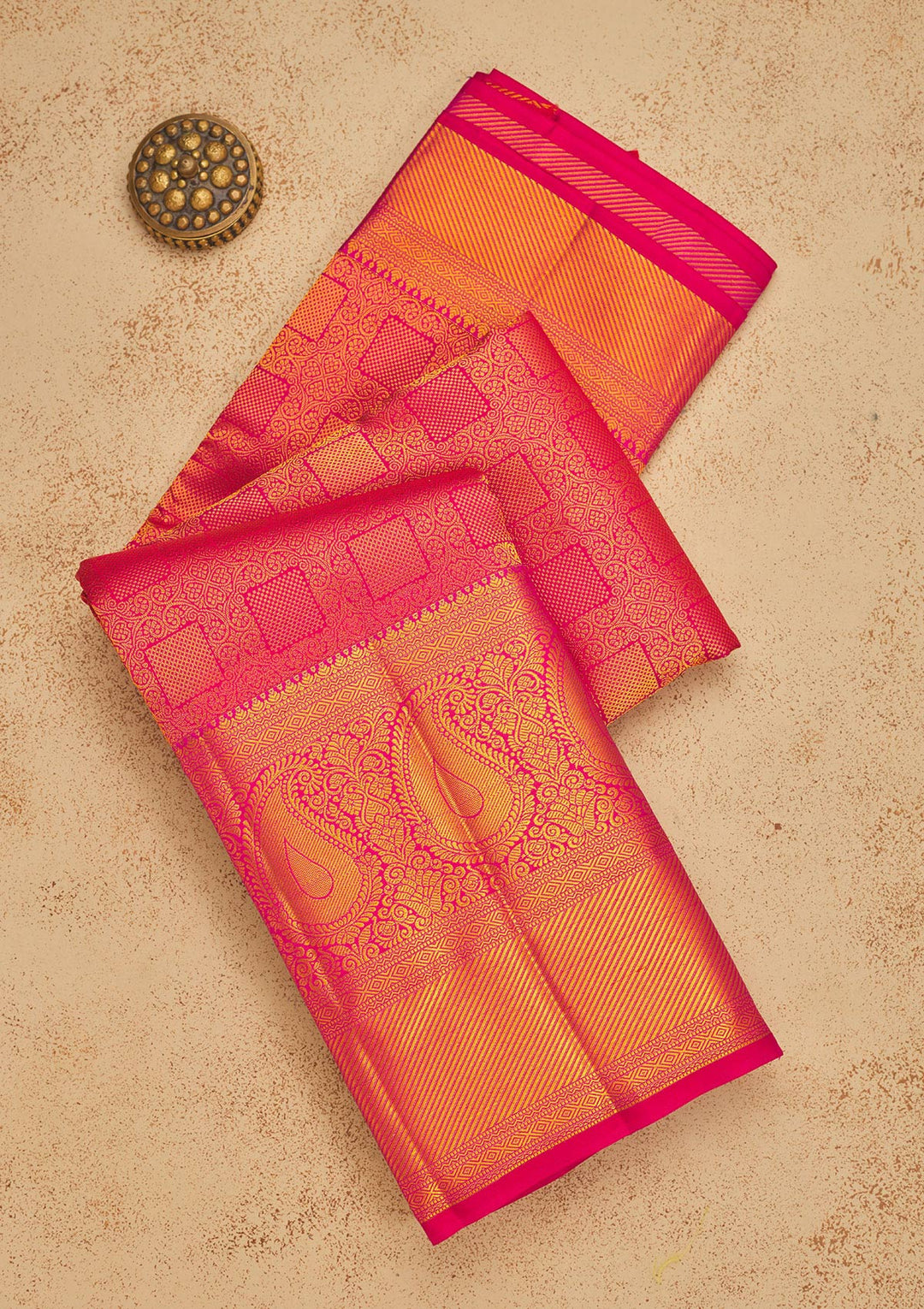 Onion Pink Zariwork Pure Silk Saree