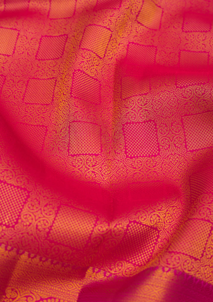Onion Pink Zariwork Pure Silk Saree