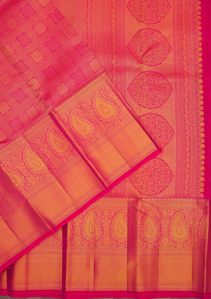 Onion Pink Zariwork Pure Silk Saree
