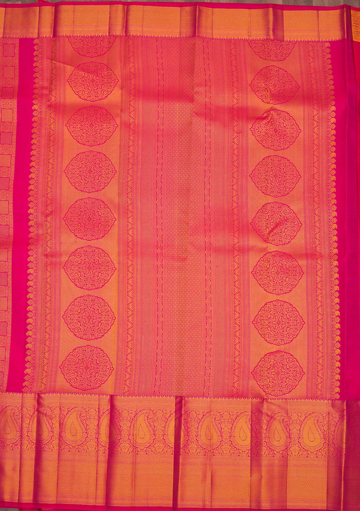 Onion Pink Zariwork Pure Silk Saree
