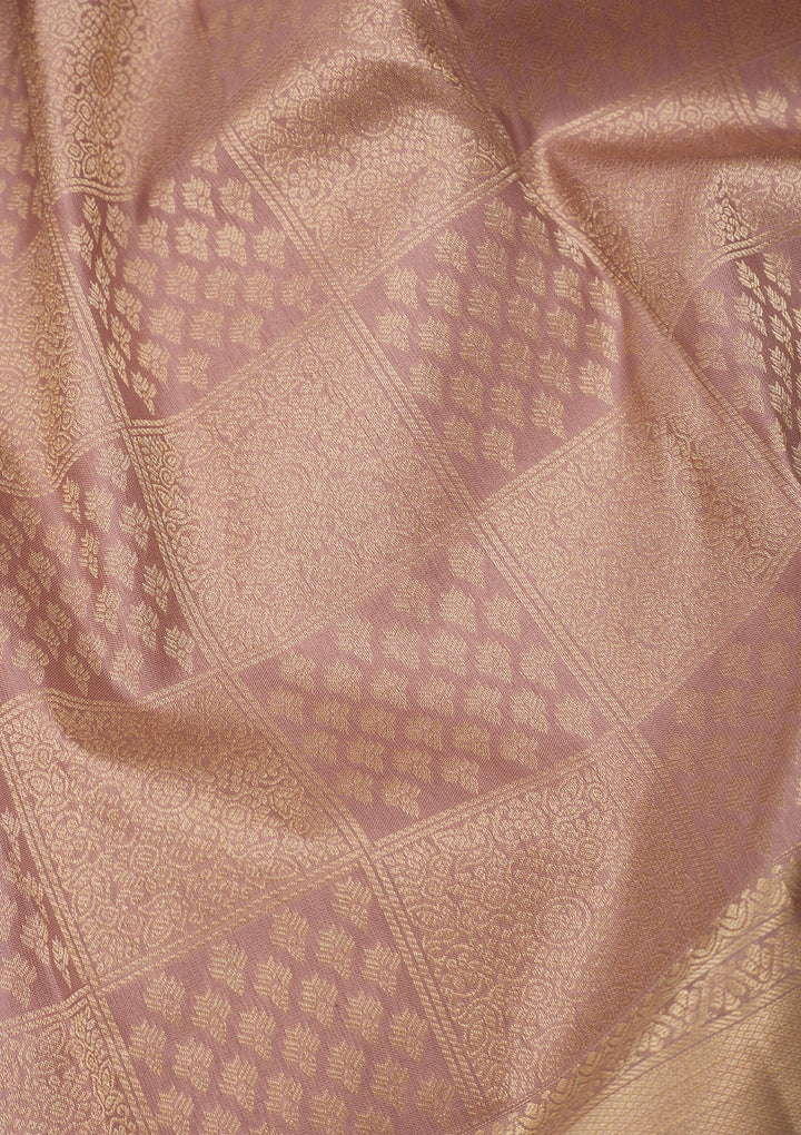 Onion Pink Zariwork Pure Silk Saree