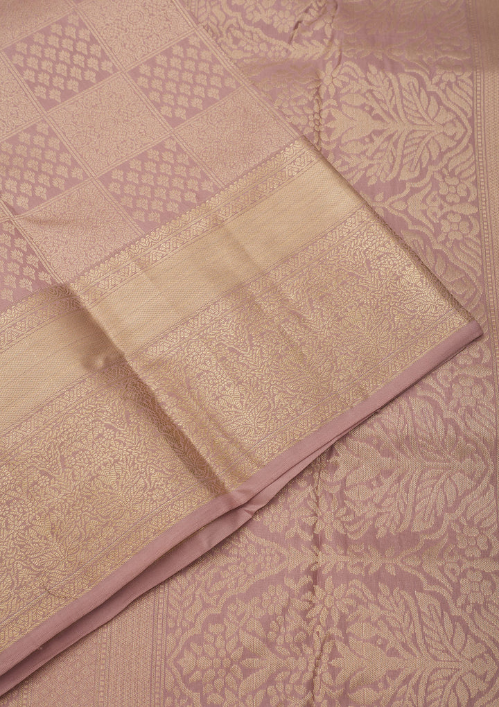 Onion Pink Zariwork Pure Silk Saree
