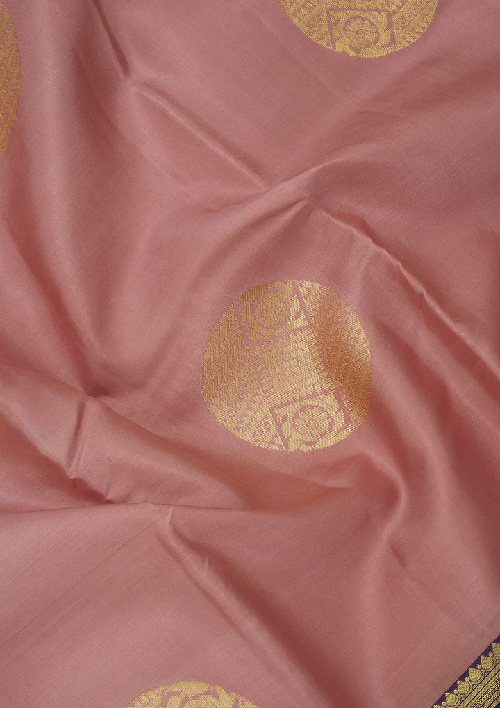 Onion Pink Zariwork Pure Silk Saree