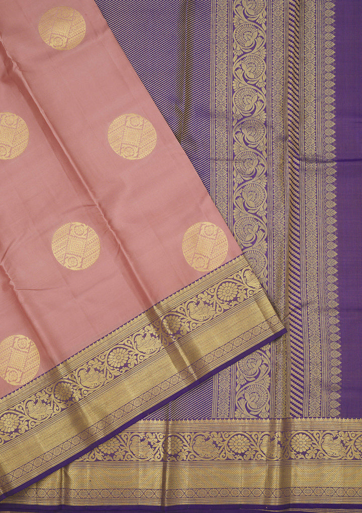 Onion Pink Zariwork Pure Silk Saree