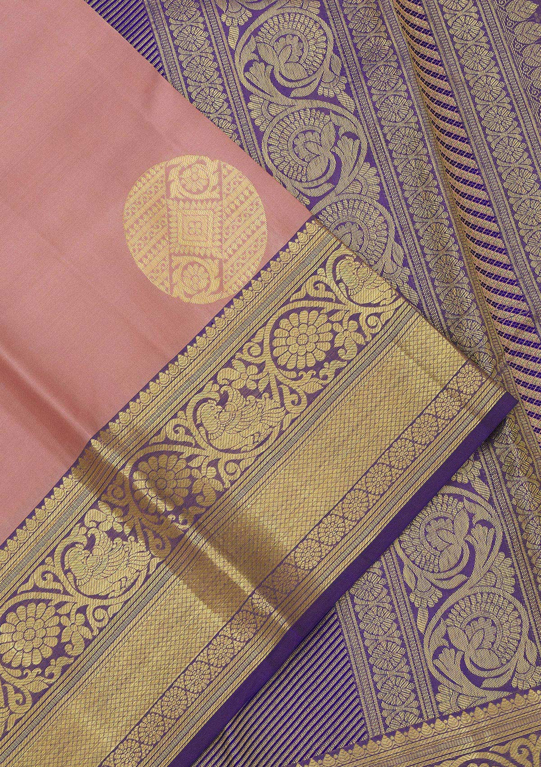 Onion Pink Zariwork Pure Silk Saree