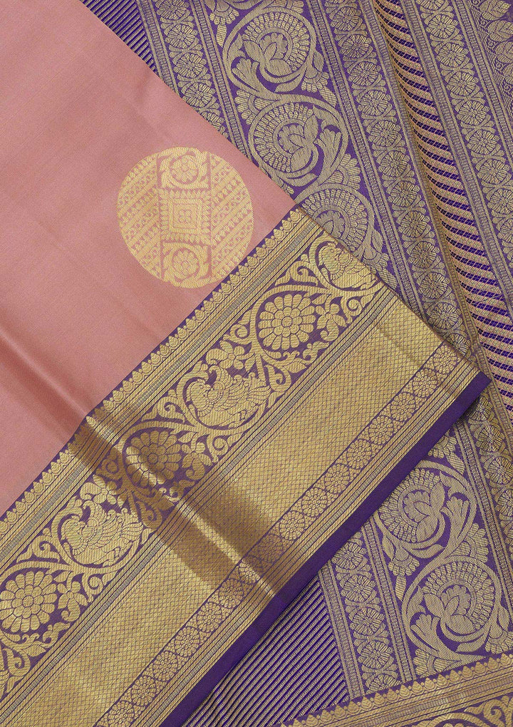 Onion Pink Zariwork Pure Silk Saree