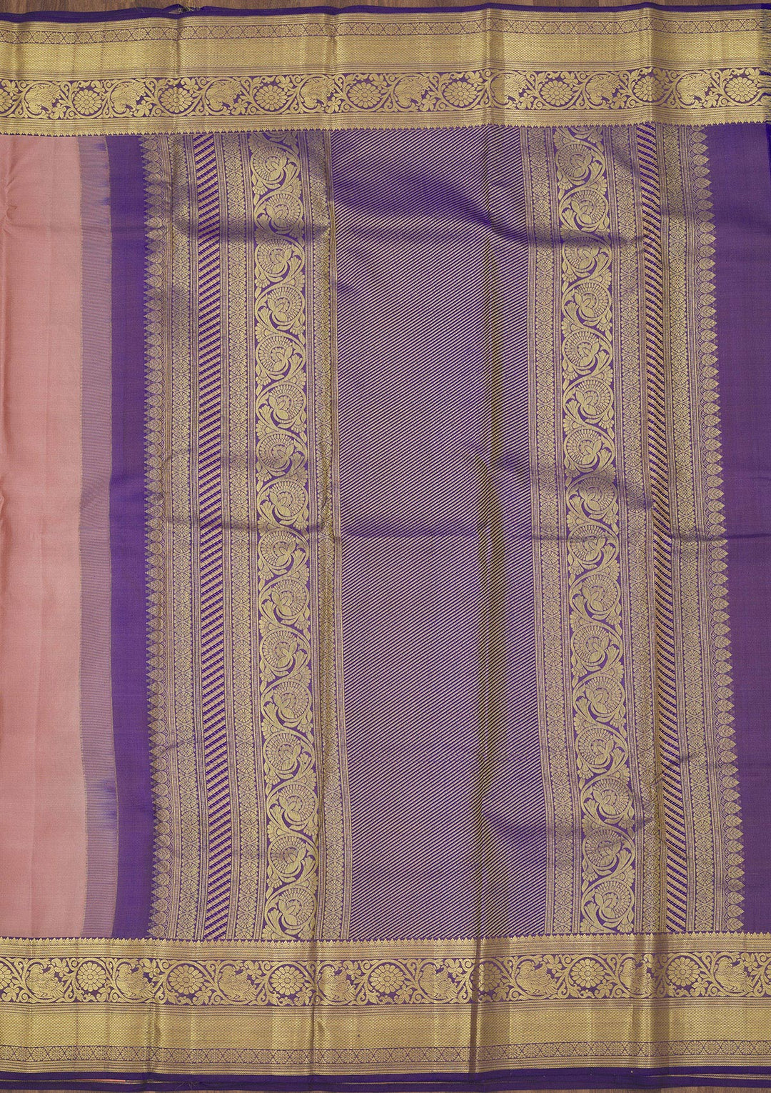 Onion Pink Zariwork Pure Silk Saree