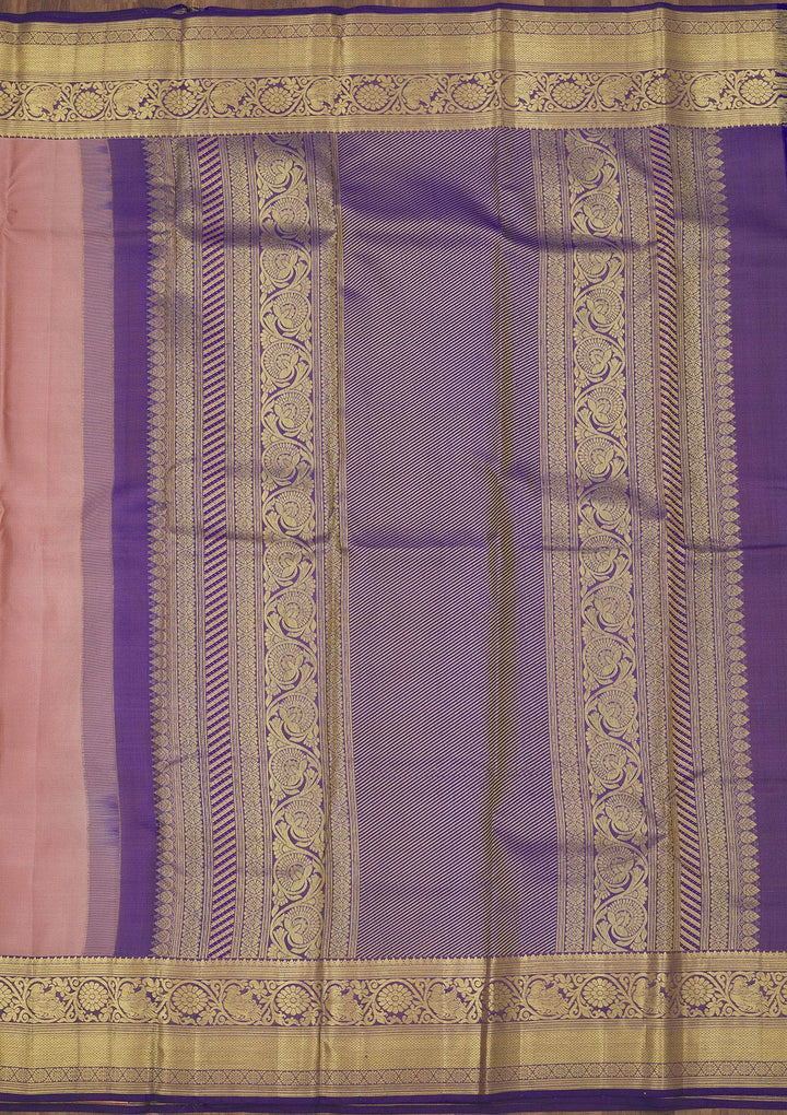 Onion Pink Zariwork Pure Silk Saree