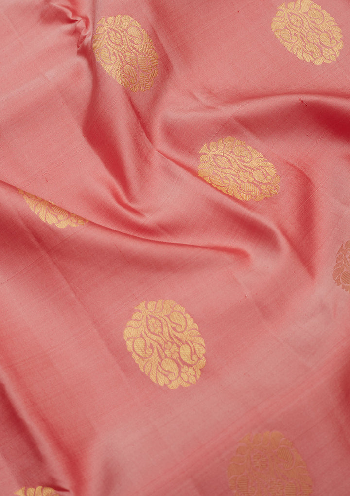 Onion Pink Zariwork Pure Silk Saree