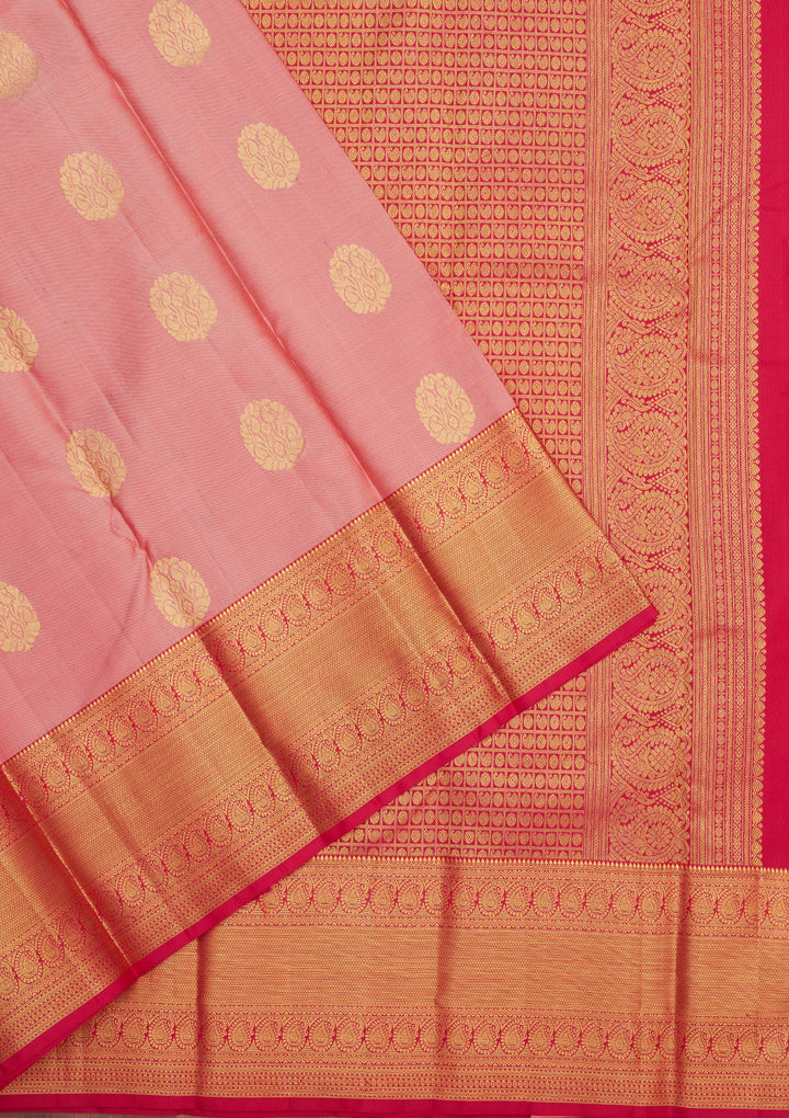 Onion Pink Zariwork Pure Silk Saree
