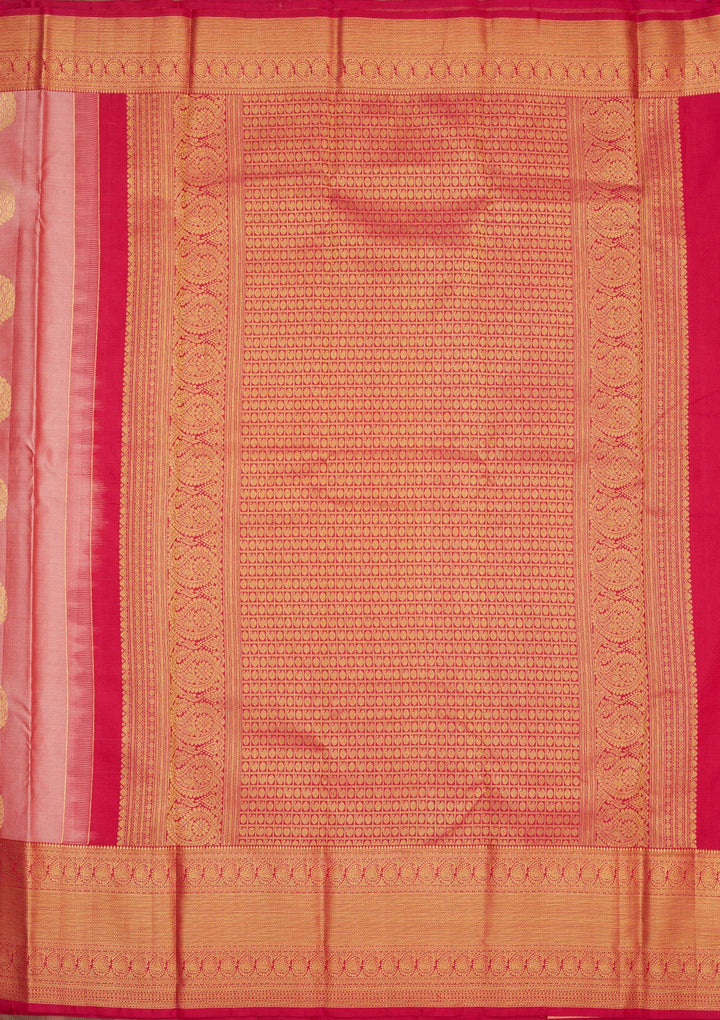 Onion Pink Zariwork Pure Silk Saree