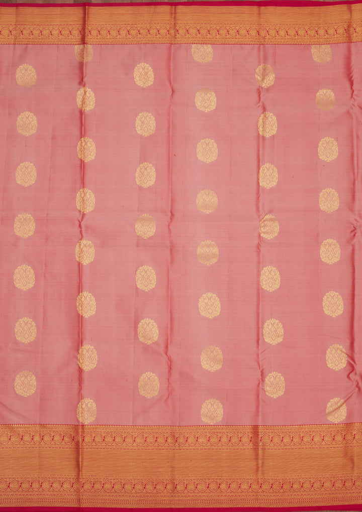 Onion Pink Zariwork Pure Silk Saree