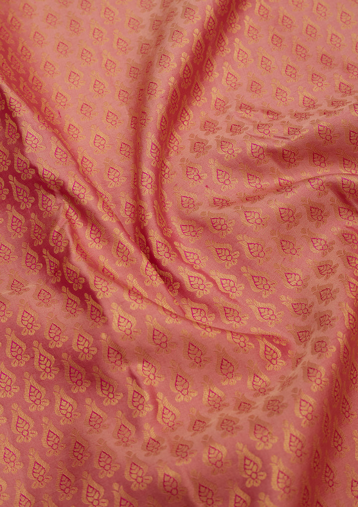 Onion Pink Zariwork Pure Silk Saree