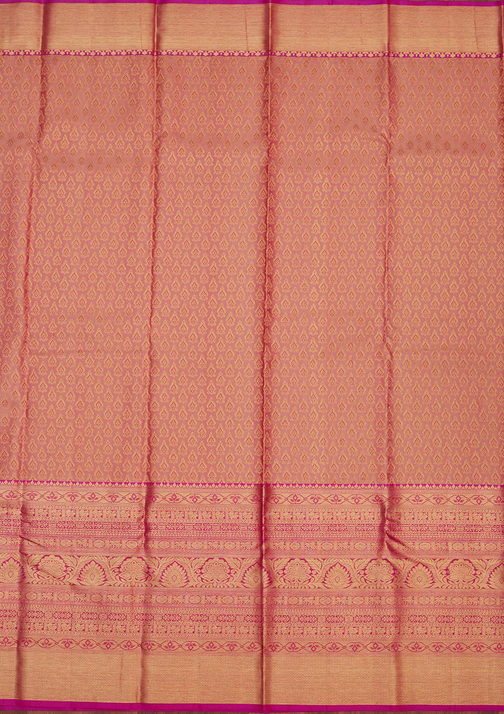 Onion Pink Zariwork Pure Silk Saree