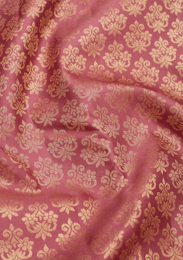 Onion Pink Zariwork Pure Silk Saree