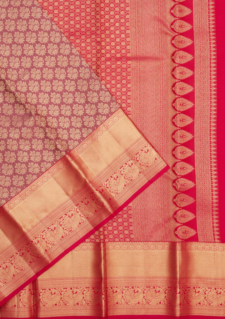 Onion Pink Zariwork Pure Silk Saree
