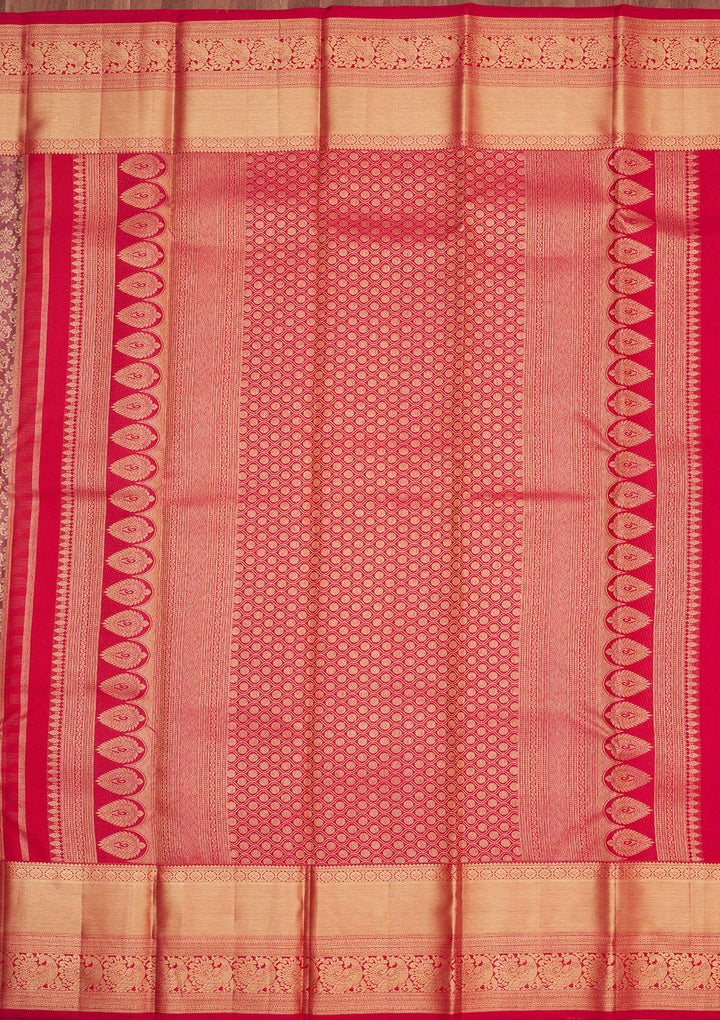 Onion Pink Zariwork Pure Silk Saree