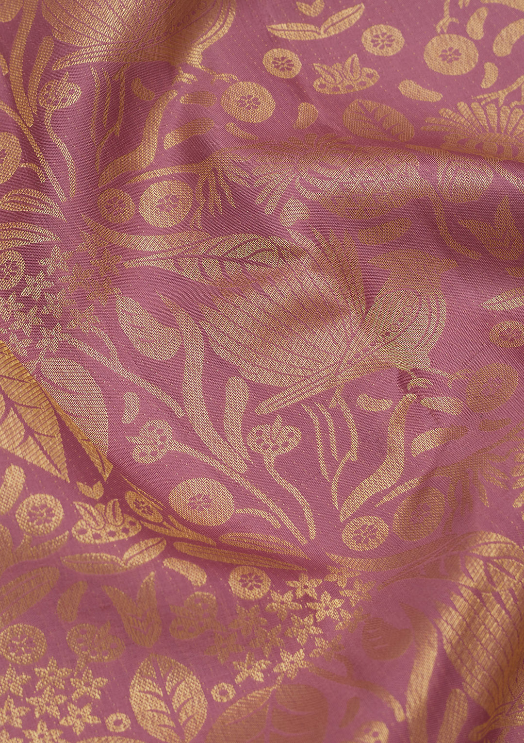 Onion Pink Zariwork Pure Silk Saree