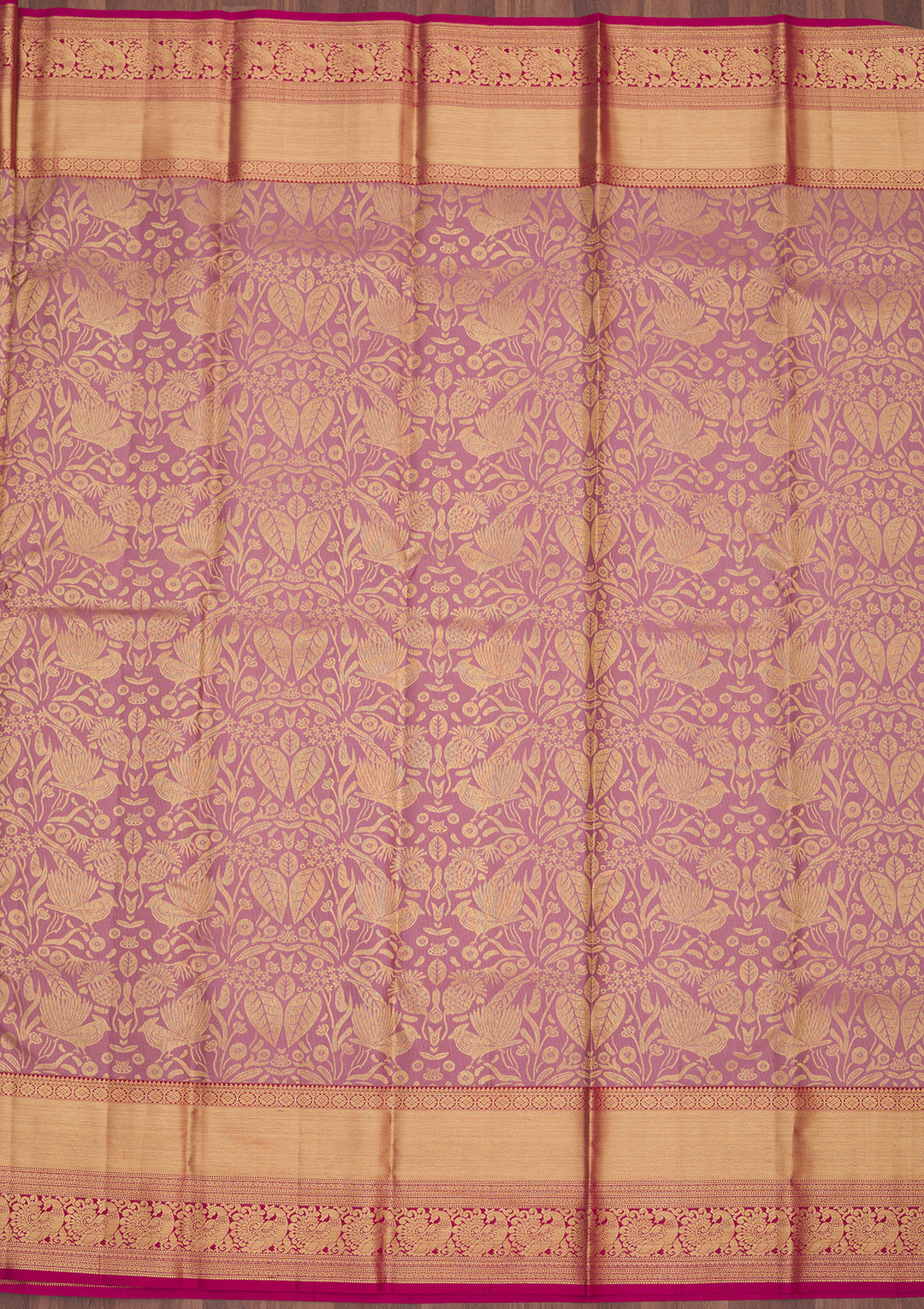 Onion Pink Zariwork Pure Silk Saree