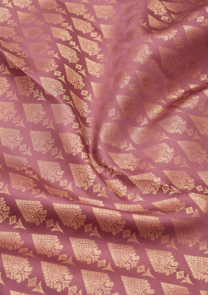 Onion Pink Zariwork Pure Silk Saree