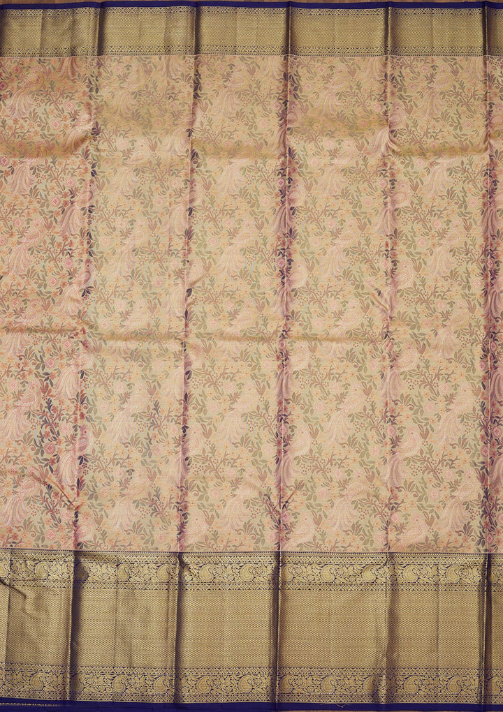 Onion Pink Zariwork Pure Silk Saree